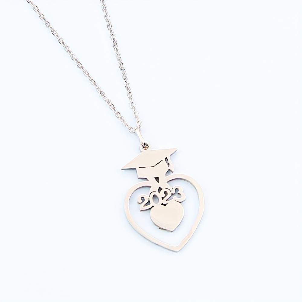 Bachelors Cap Pendant Necklace Stainless Steel Graduation Gift